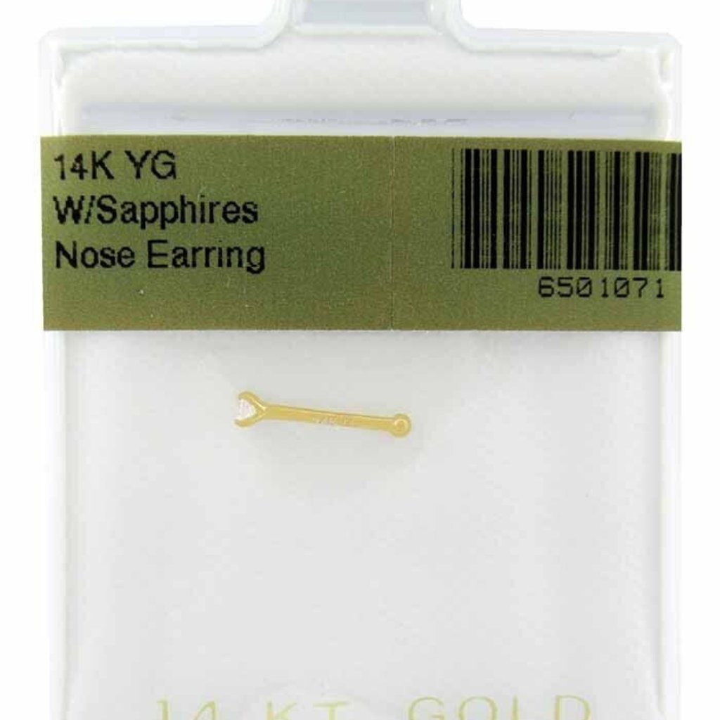 White Sapphire Nose Earring 14k Yellow Gold  Nwt